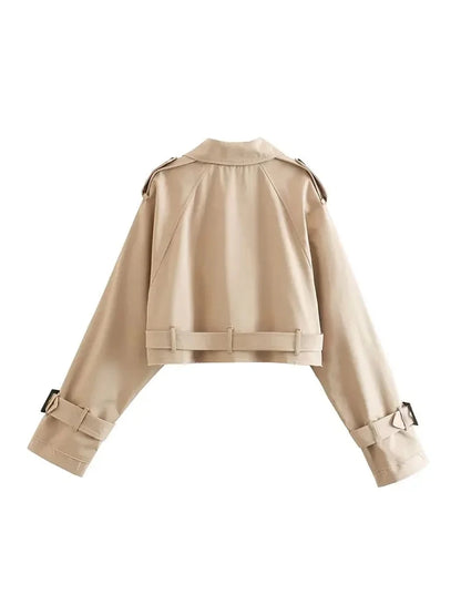 Belt Cropped Trench Jacket