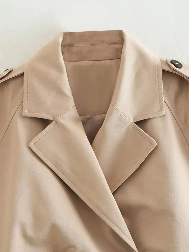 Belt Cropped Trench Jacket